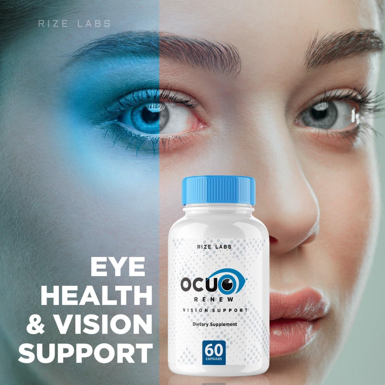 Ocurenew Vision Support Supplement - Natural Capsules for Vision Health & Focus - 60 Capsules