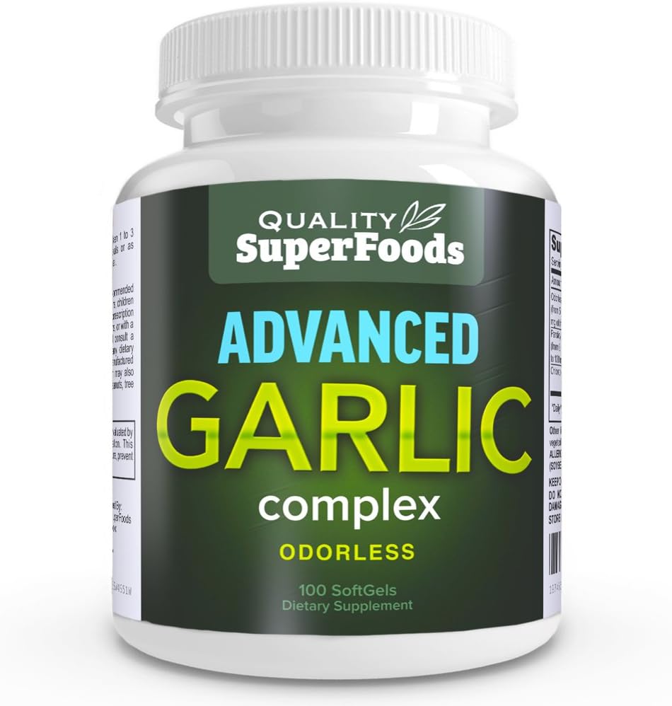 Odorless Garlic, Parsley, and Chlorophyll Complex - 100ct Maximum Strength SuperFoods by Quality