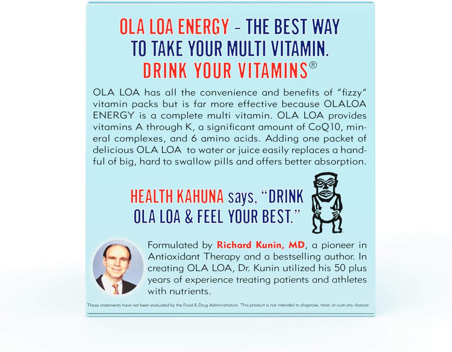 Ola Loa Energy Tropical Multi Vitamin Drink Mix - Amino Energy Powder, Gluten Dairy Caffeine Free - Daily Life Support - 30 Packets - BoostGo Australia