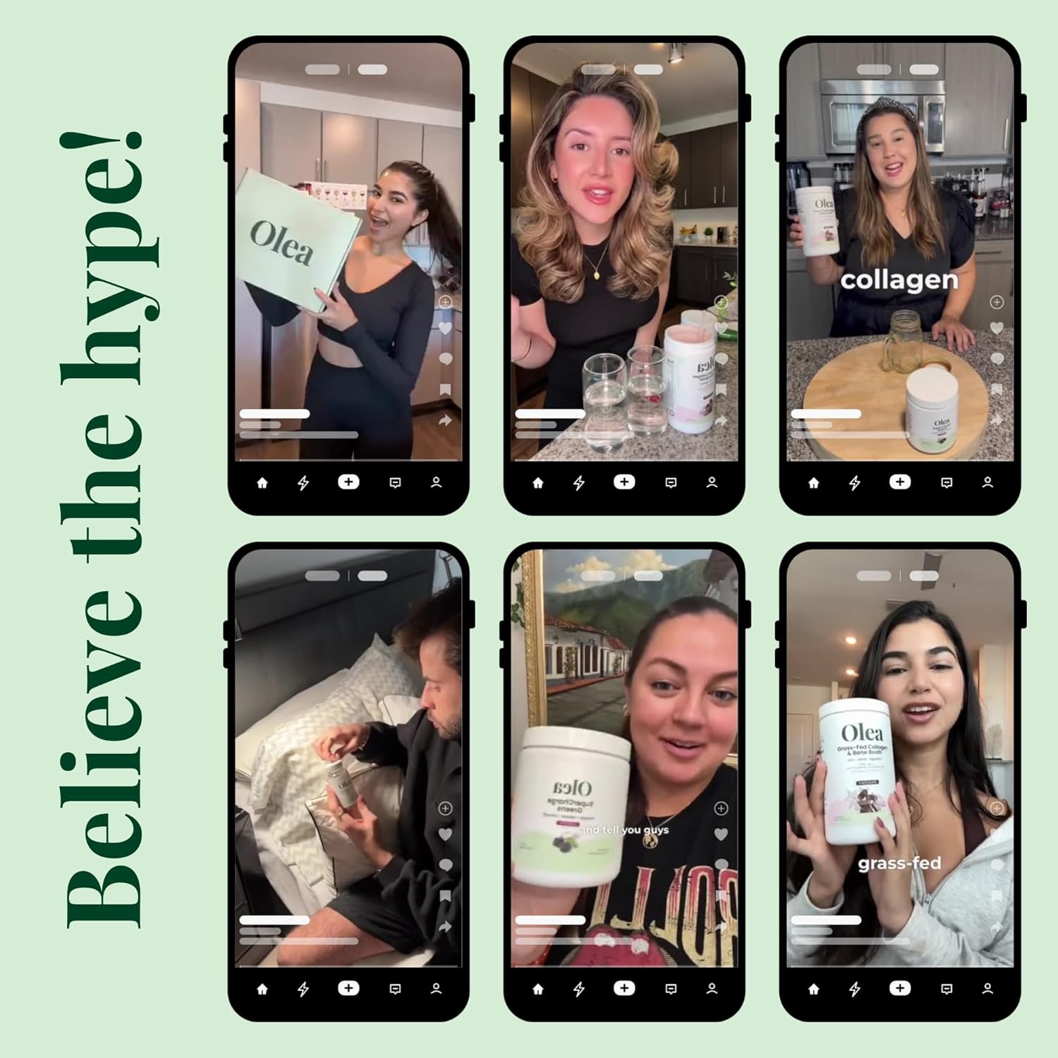 Olea Supercharge Greens Powder with Spirulina, Chlorella, Barley & Wheat Grass, Probiotics & Digestive Enzymes for Energy, Detox, & Gut Health