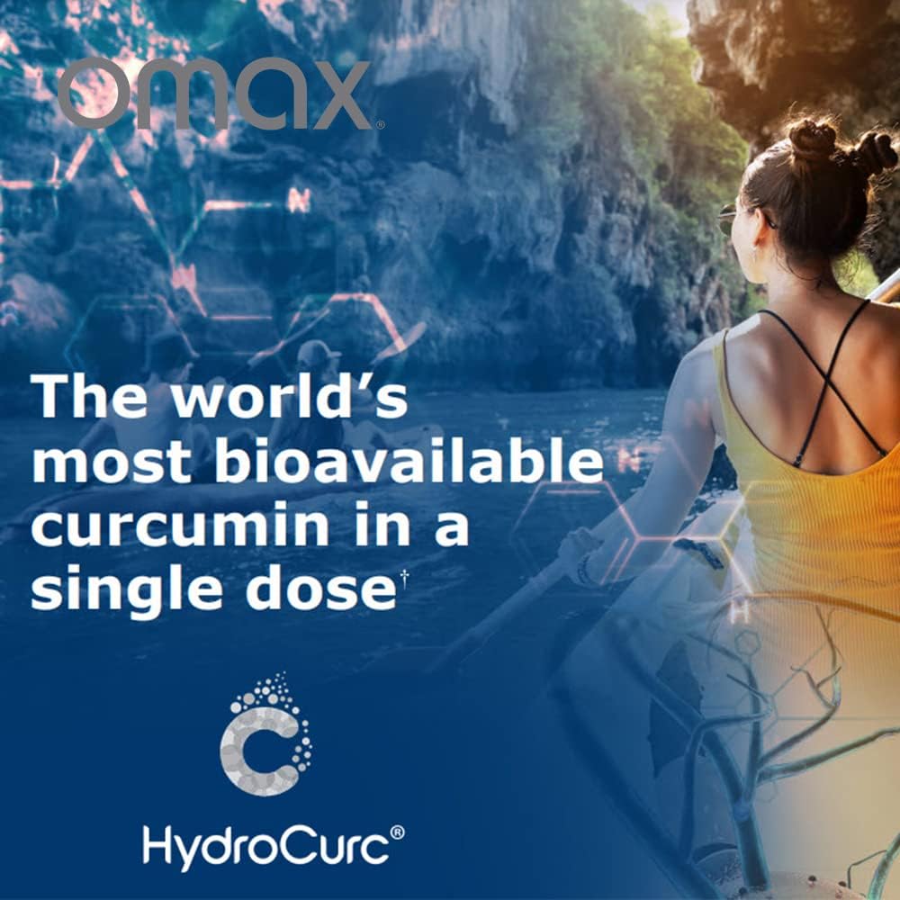Omax3 HydroCurc Turmeric Curcumin Softgels - Natural Joint Relief, High Bioavailability, Nanoparticle Formula (60 Softgels)