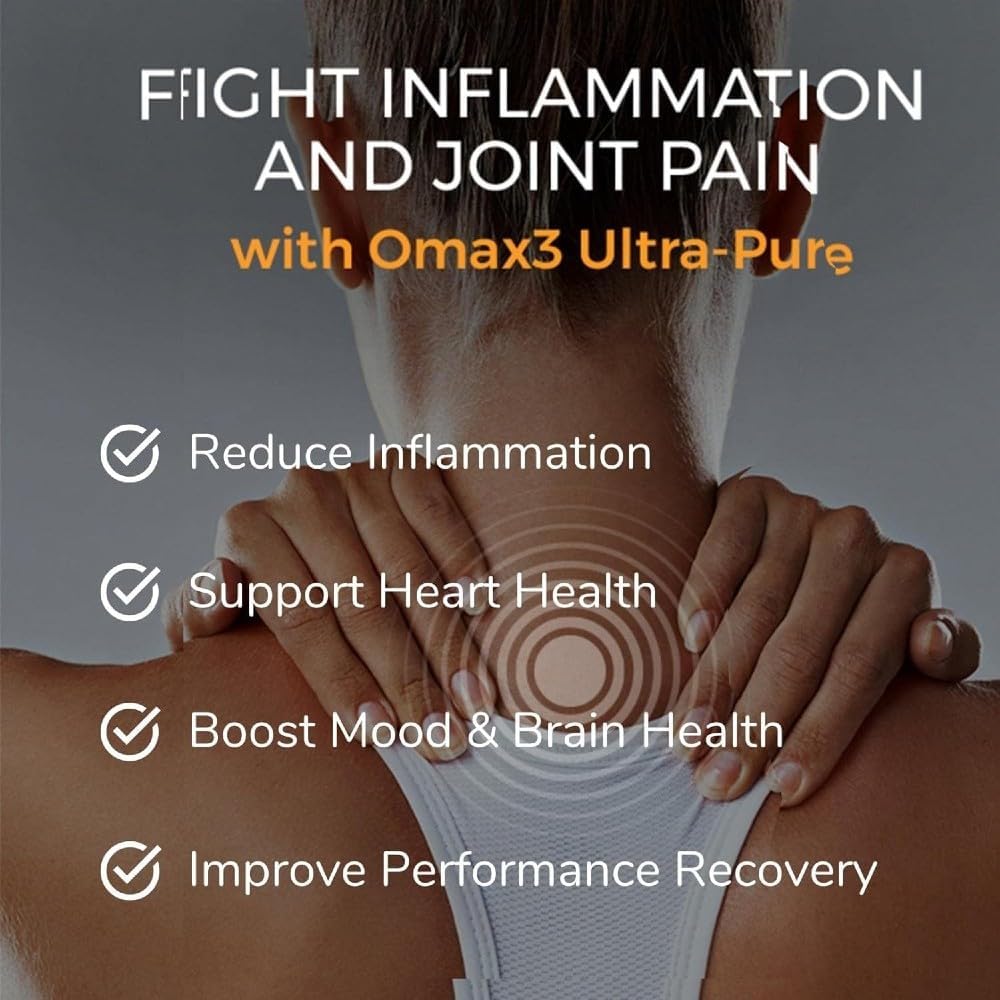 Omax3 Inflammation Fighter Trio: Omega-3, Curcumin, Vitamin D3 for Muscle & Joint Wellness