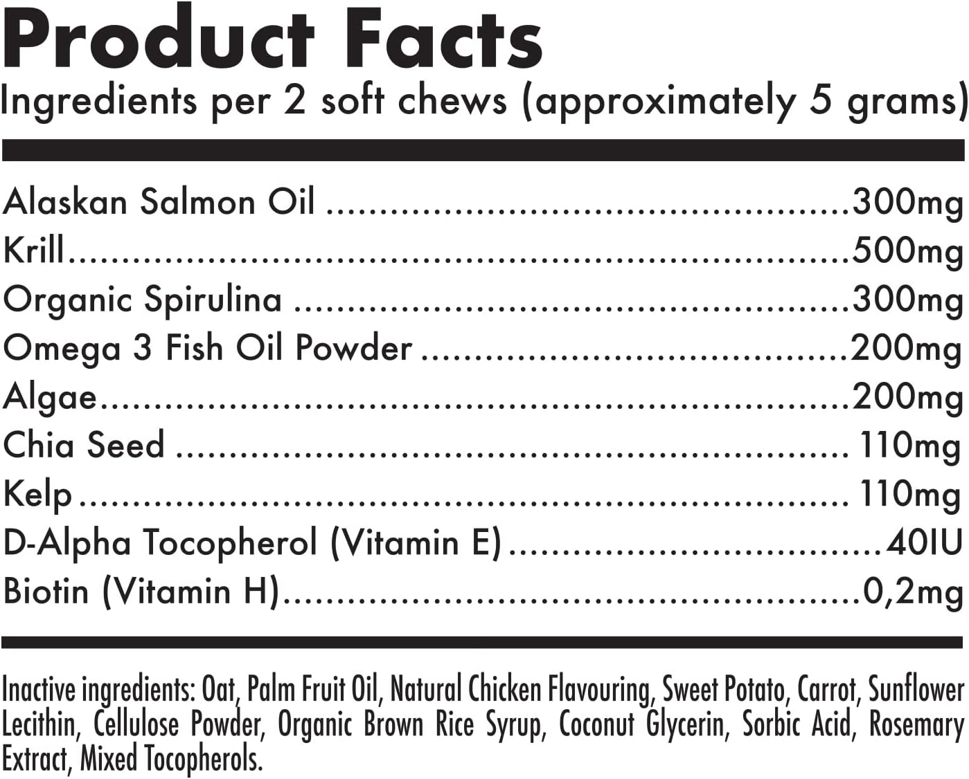 Omega 3 Alaskan Salmon Oil Treats for Dogs - Skin, Coat, Hip & Joint Health - Allergy Relief - EPA & DHA Fatty Acids Supplement