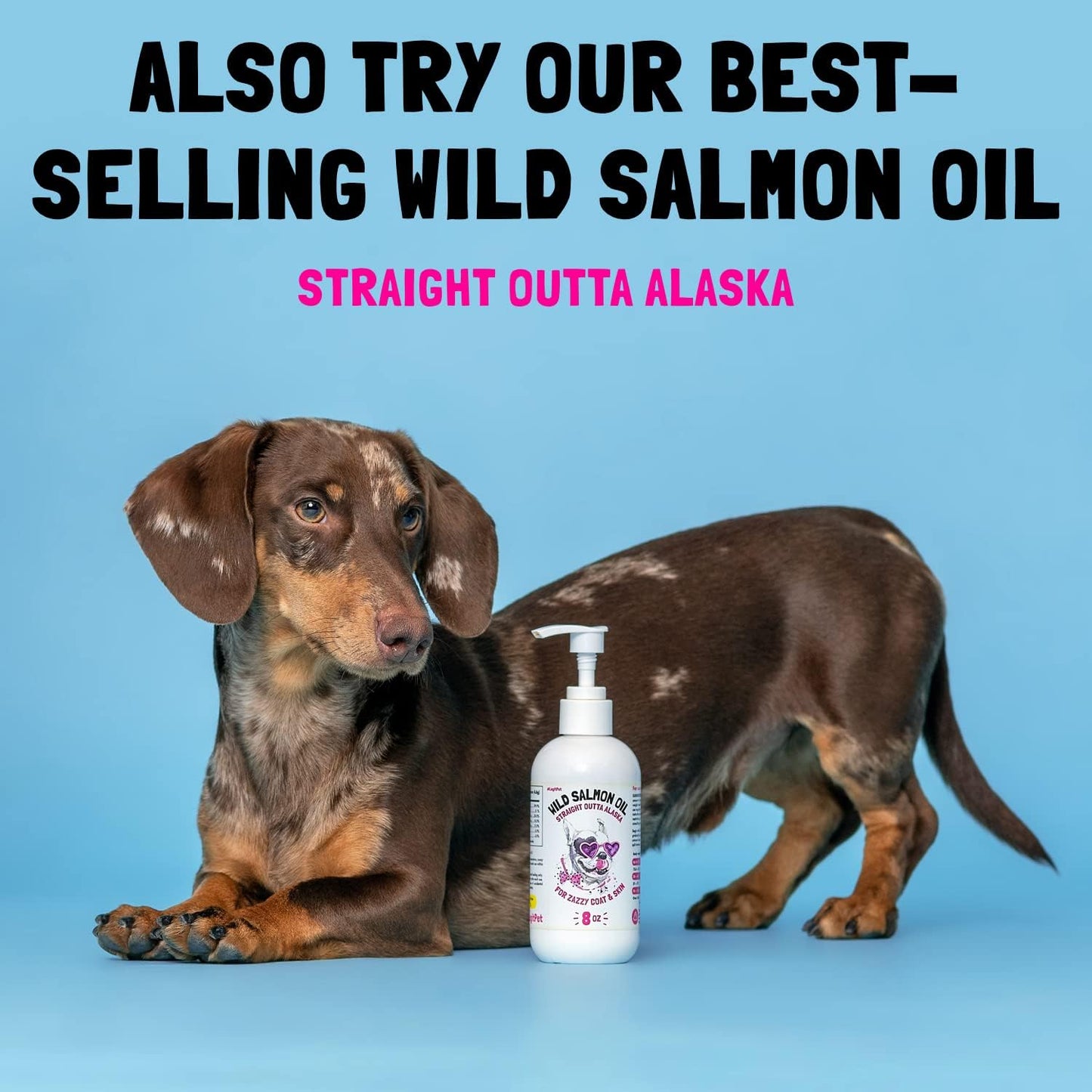 Omega 3 Alaskan Salmon Oil Treats for Dogs - Skin, Coat, Hip & Joint Health - Allergy Relief - EPA & DHA Fatty Acids Supplement