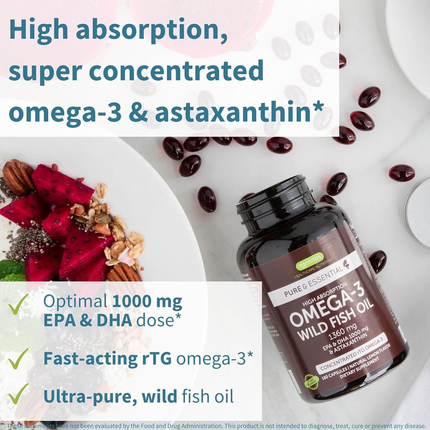 Omega-3 Fish Oil & Men's Multivitamin Bundle: High Absorption, 1000mg EPA & DHA - 180 Softgels + 180 Tablets by Igennus