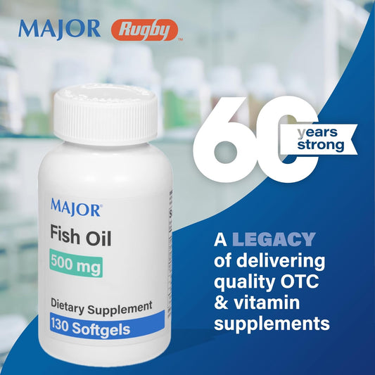 Omega-3 Fish Oil Supplement - 500mg Softgels - Dietary Supplement - 130 Softgels (3 Pack)