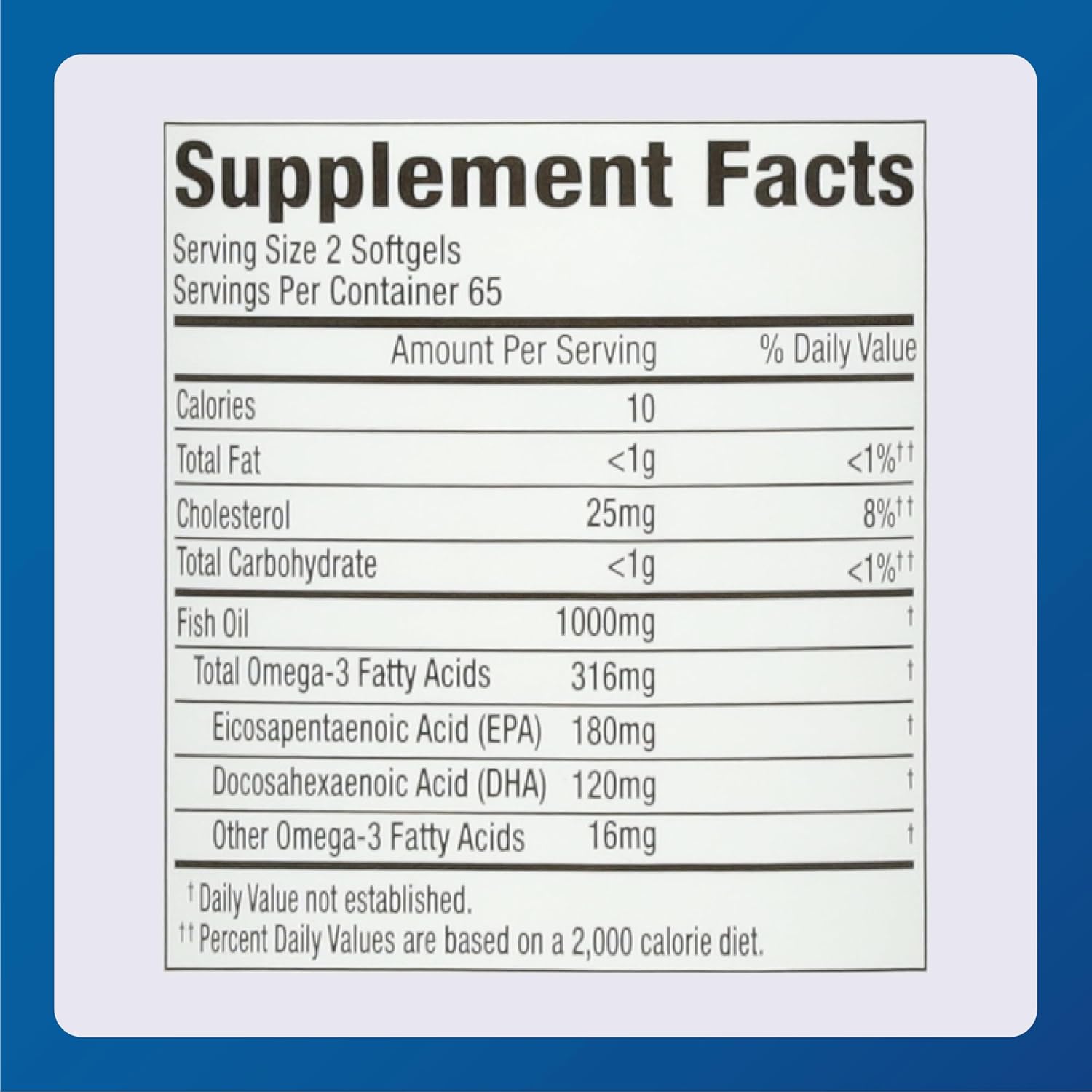 Omega-3 Fish Oil Supplement - 500mg Softgels - Dietary Supplement - 130 Softgels (3 Pack)