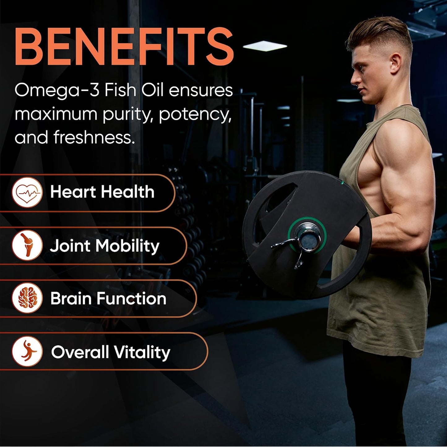 Omega 3 Fish Oil Supplement by Wunderfit Labs - Premium Quality for Heart Health & Wellness