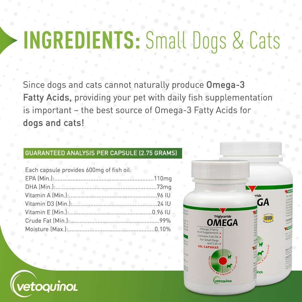 Omega 3 Fish Oil Supplement for Dogs and Cats, Promotes Skin, Coat, Joint, and Immune Health, 60ct - BoostGo Australia