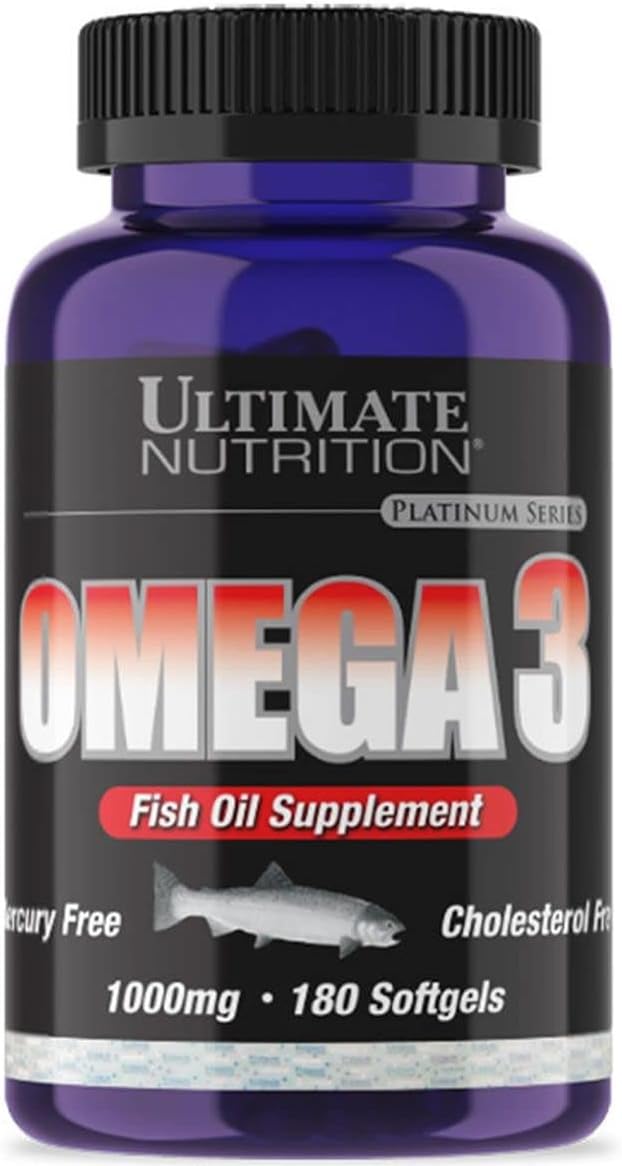 Omega 3 Fish Oil Supplement for Heart Health, High EPA and DHA Levels, Supports Digestion, 1000mg, 180 Softgels
