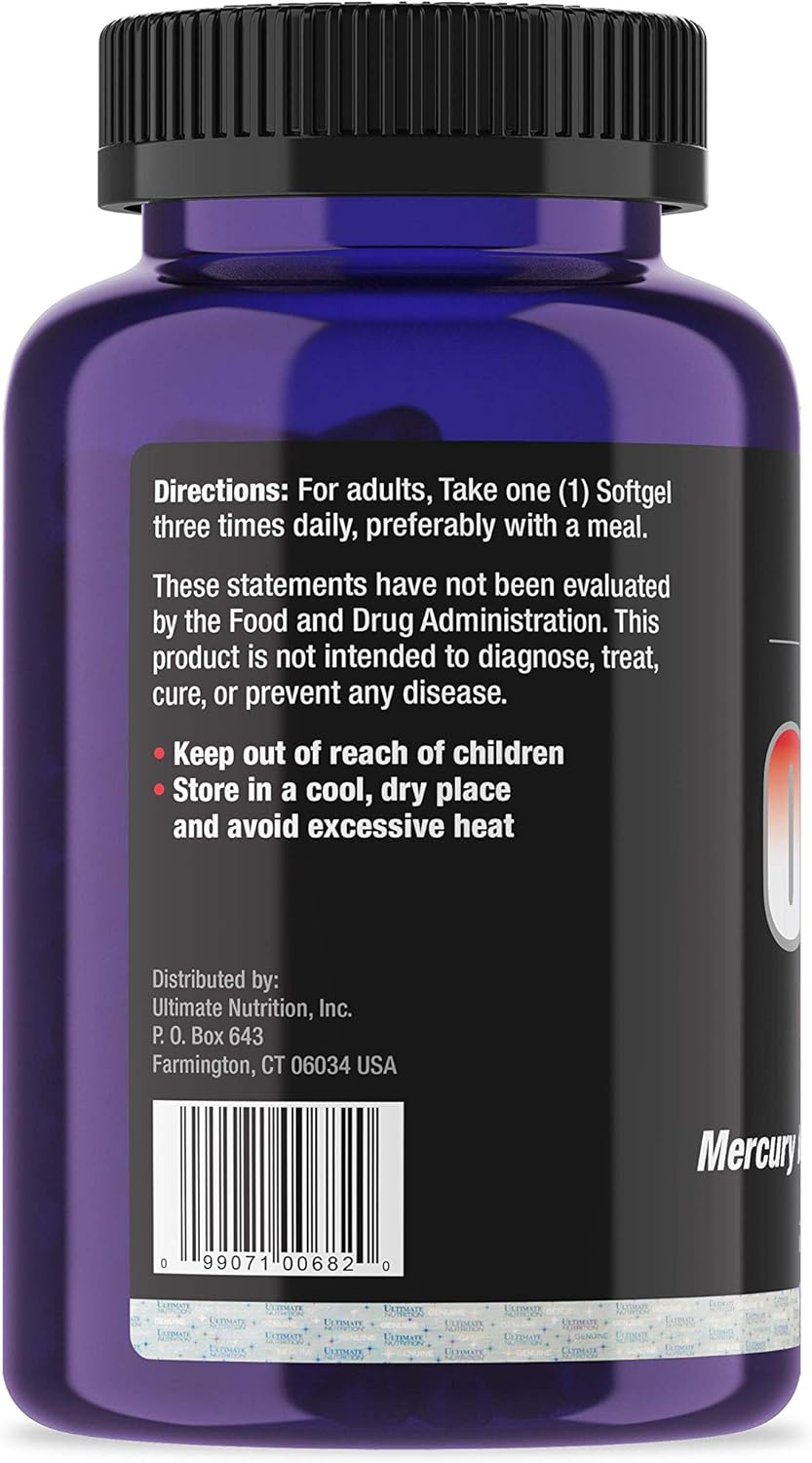Omega 3 Fish Oil Supplement for Heart Health, High EPA and DHA Levels, Supports Digestion, 1000mg, 180 Softgels