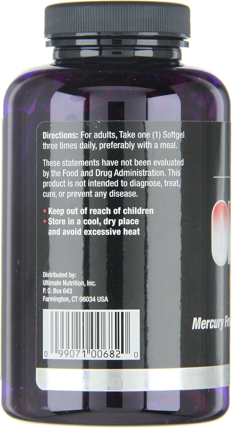 Omega 3 Fish Oil Supplement for Heart Health, High EPA and DHA Levels, Supports Digestion, 1000mg, 180 Softgels