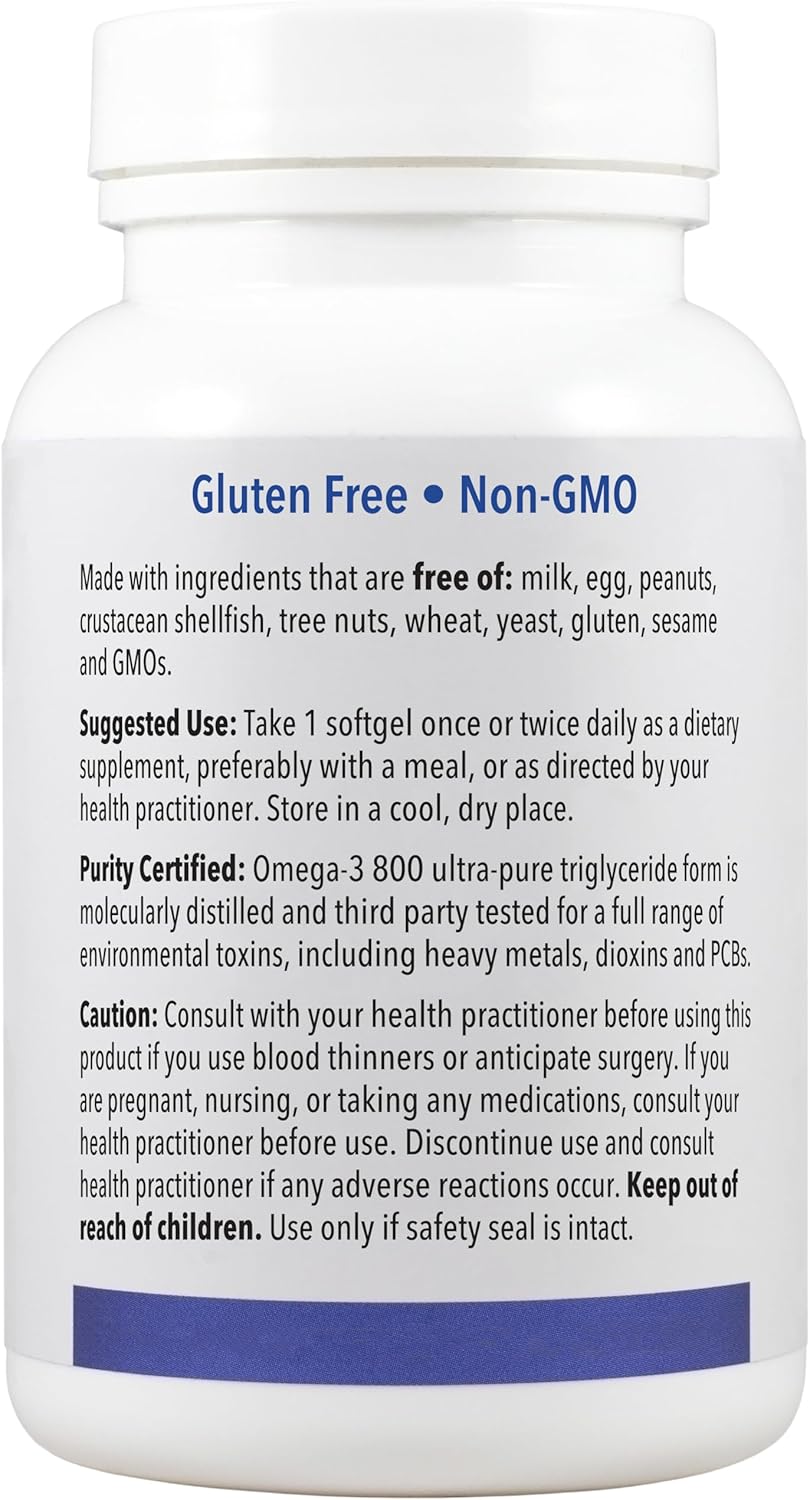 Omega-3 Fish Oil Supplement with EPA and DHA for Heart, Cognitive, and Joint Health - 120 Softgels