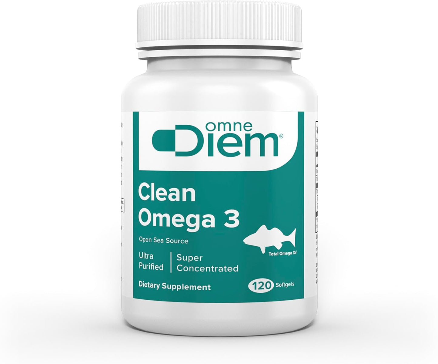 Omega-3 Fish Oil Supplement with EPA & DHA - 120 Softgel Capsules, 1020mg Omega-3 Fatty Acids - Omne Diem Clean Omega