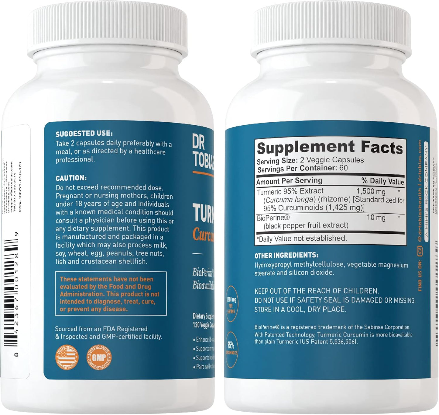 Omega 3 Fish Oil with Turmeric Curcumin for Overall Health and Antioxidant Support, 2000mg Omega 3 and 95% Curcuminoids
