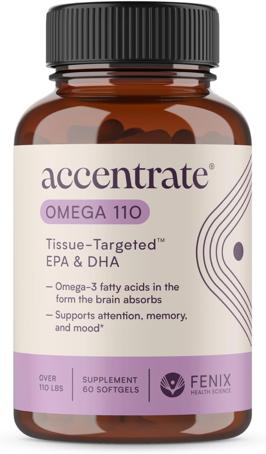 Omega 3 Supplement with LYSOVETA LPC for Better Absorption | EPA & DHA Fatty Acids | Accentrate® Omega 110 | 60 Softgels