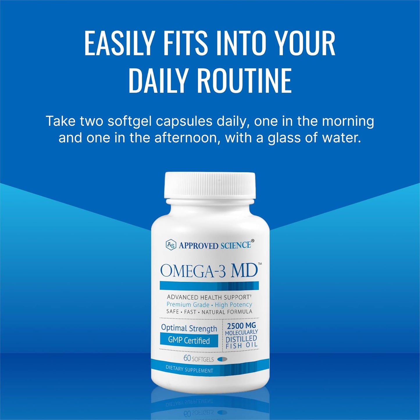 Omega-3MD Fish Oil Supplement - High EPA & DHA - Boost Cognitive Health - 30 Day Supply