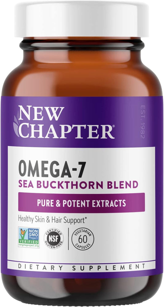 Omega 7 Sea Buckthorn Supplement with Plant Sourced Fatty Acids - 60 Vegetarian Capsules