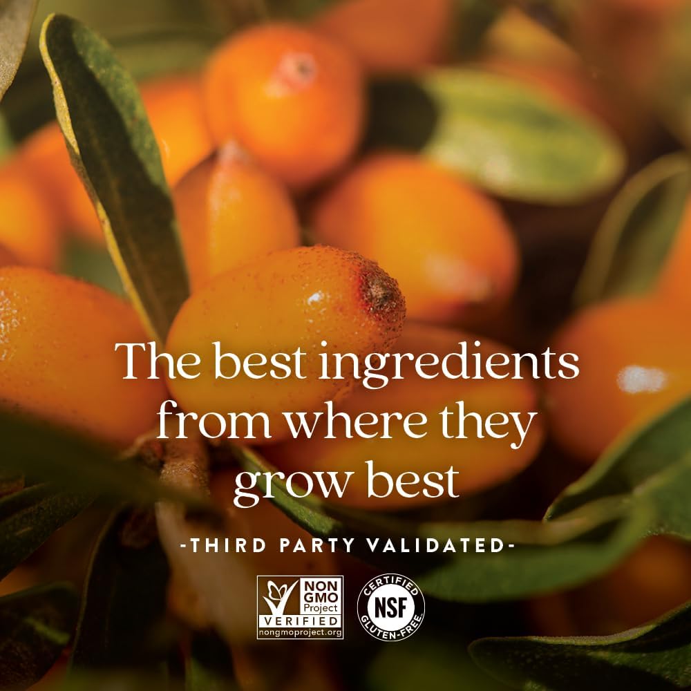 Omega 7 Sea Buckthorn Supplement with Plant Sourced Fatty Acids - 60 Vegetarian Capsules