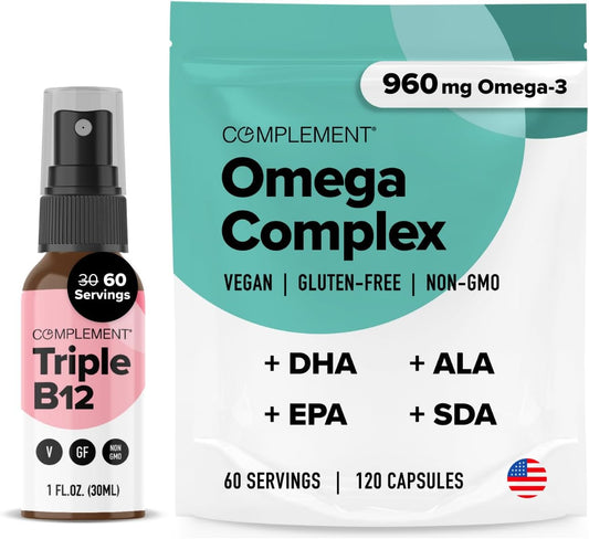 Omega Complex and Triple B12 Spray Bundle: Boost Your Health with Essential Nutrients