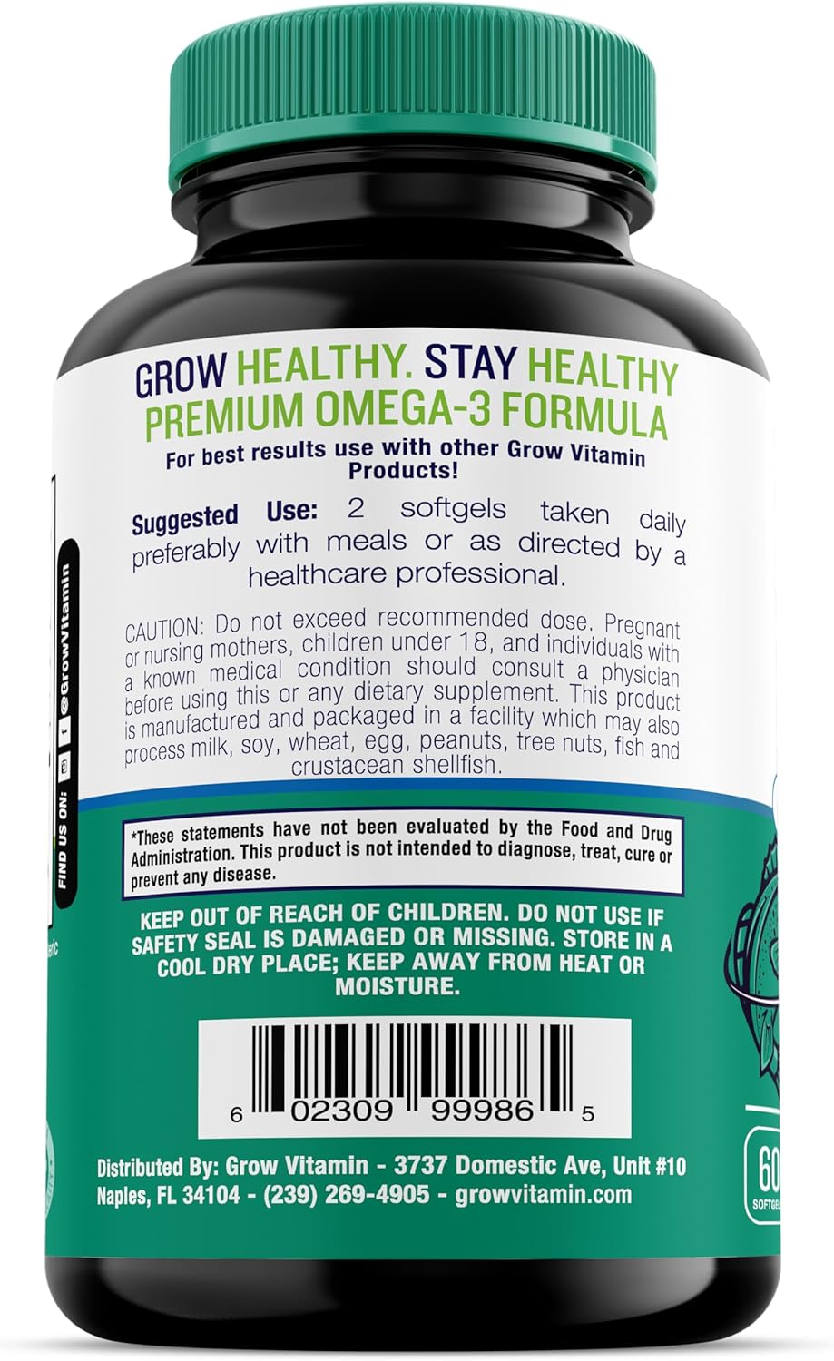 OmegaVita Triple Strength Fish Oil Supplement - 800mg EPA, 600mg DHA, 2000mg Per Serving - Heart, Brain, & Immune Support - 30 Day Supply