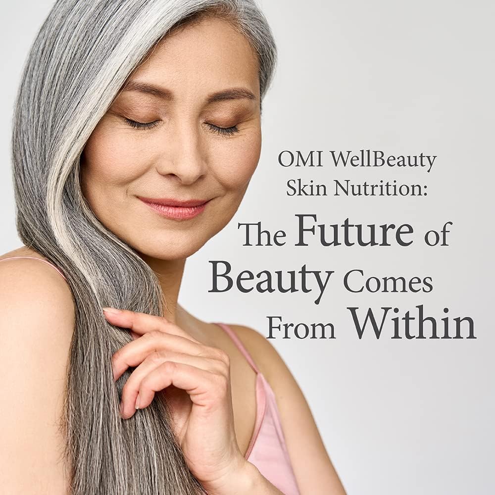 OMI Wellbeauty Skin Nutrition: Clinically Proven Anti-Aging Formula with French Marine Elastin, Collagen, Hyaluronic Acid, Vitamin C - 1 Month Supply