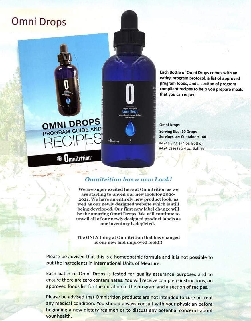 Omni Drop Program Bundle: 4 oz Omni Drops with Vitamin B12, Program Guide, Samples, and Carabiner Tape Measure