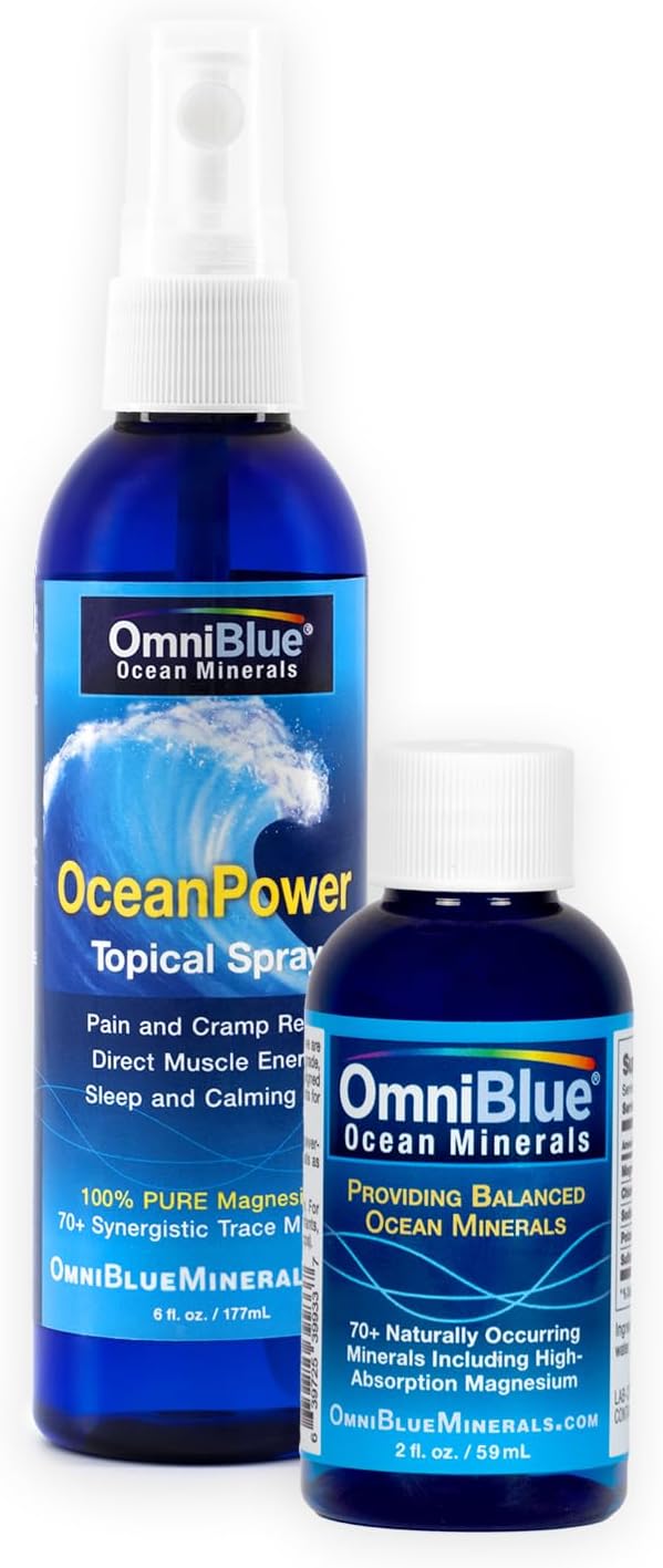 OmniBlue Ocean Minerals 2oz & Ocean Power Topical Spray 6oz - Natural Mineral Skincare Duo