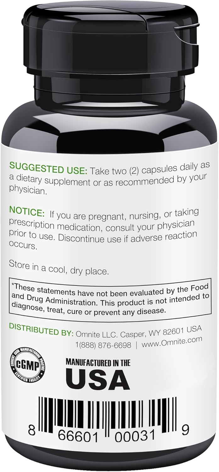Omnite OMNIBREATHE Respiratory Health Support Supplement - Inhaler Mate for Quit Smoking, Asthma Relief, Clear Airways, Reduce Cough - 60 Veg Capsules