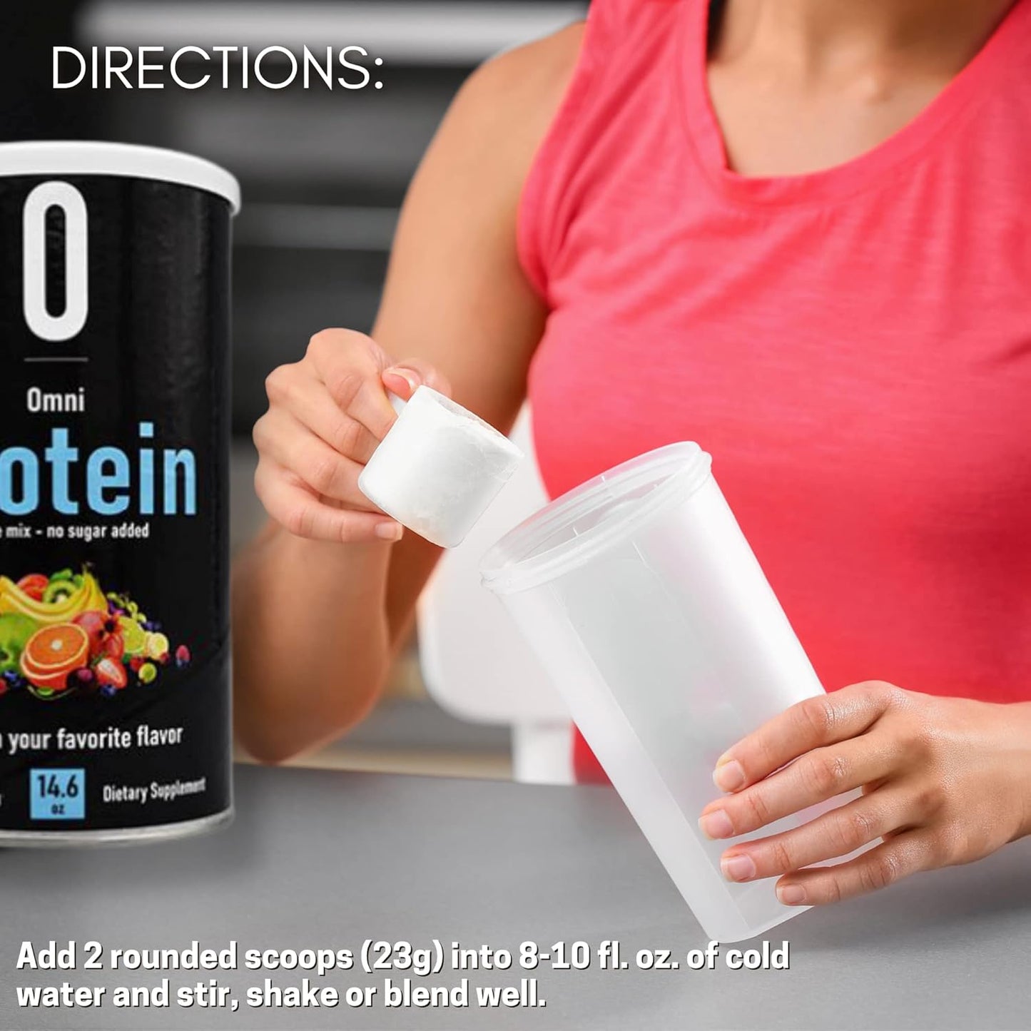 Omnitrition Omni Protein Shake Mix - Unflavored, 14.6 oz - No Sugar Added