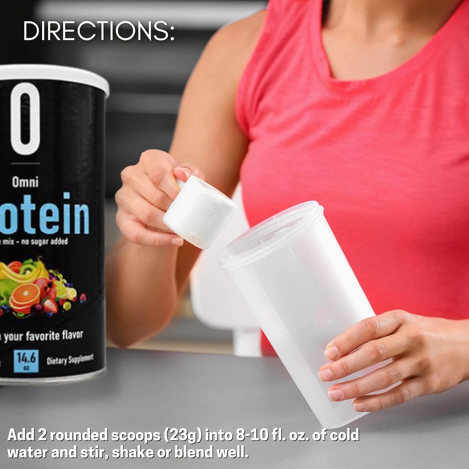 Omnitrition Omni Protein Shake Mix - Unflavored, 14.6 oz - No Sugar Added