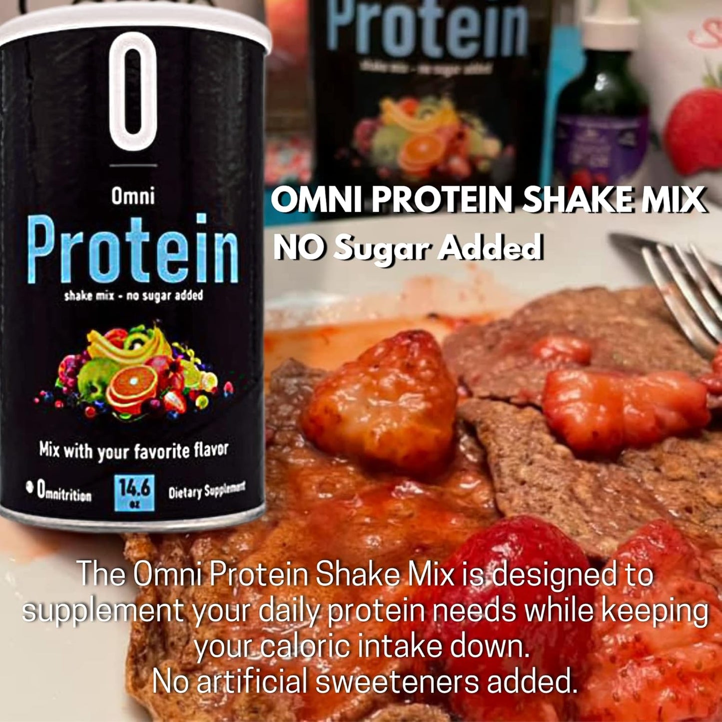 Omnitrition Omni Protein Shake Mix - Unflavored, 14.6 oz - No Sugar Added