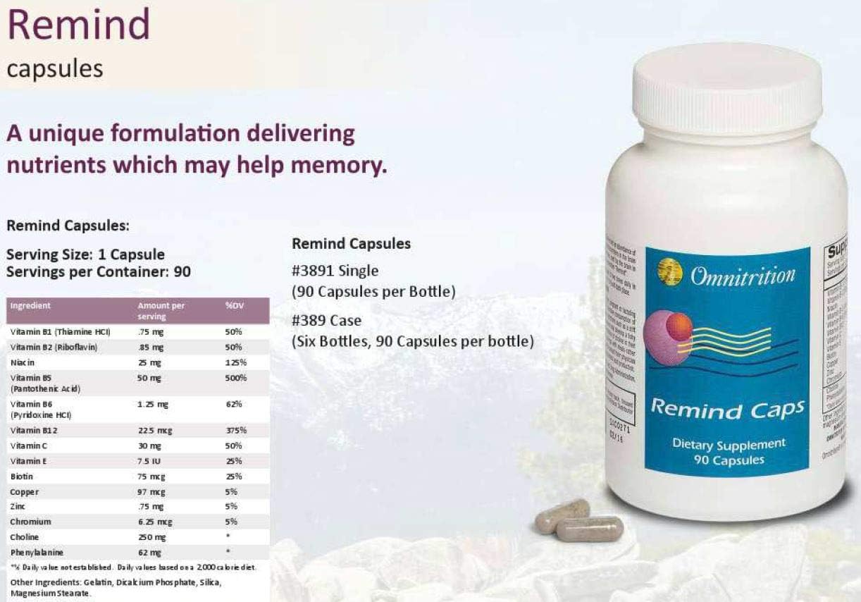 Omnitrition Remind Capsules - Memory Support Supplement with Natural Ingredients