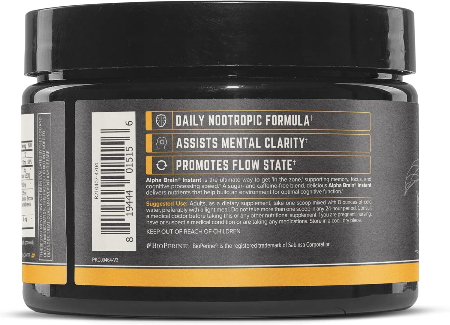Onnit Alpha Brain Peach Instant Powder - Cognitive Enhancement Supplement