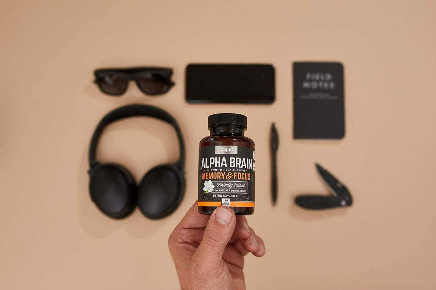 ONNIT Nootropic & Preworkout Stack - Alpha Brain (90ct) & Total Nitric Oxide (Harvest Fruit)