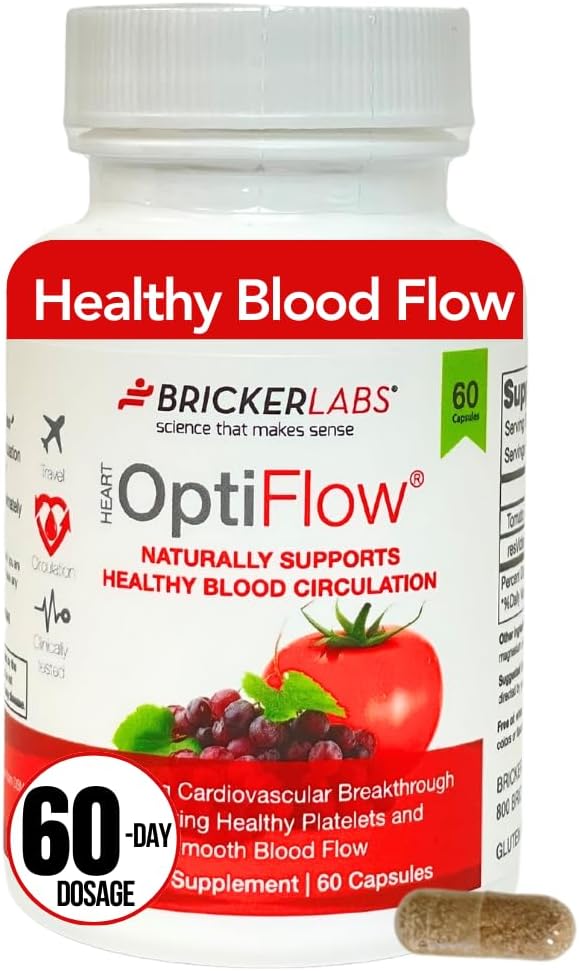 OptiFlow Blood Circulation Vitamins with FruitFlow & resVida - 60 Capsules, Naturally Supports Healthy Blood Flow, Blood Optimizer Supplement