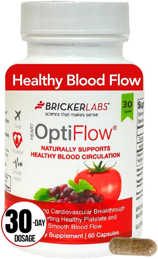 OptiFlow Blood Circulation Vitamins with FruitFlow and resVida for Healthy Blood Flow - 30 Capsules
