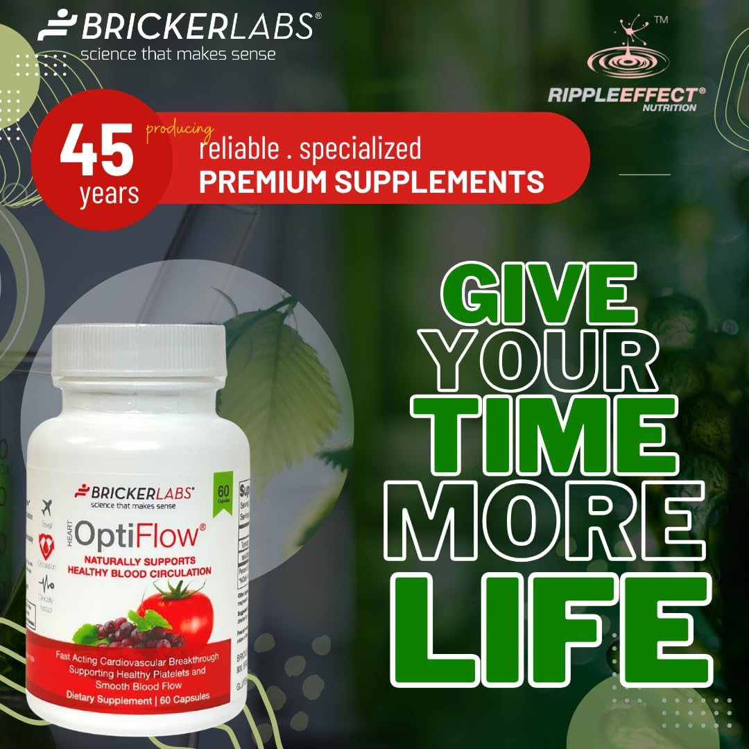 OptiFlow Blood Circulation Vitamins with FruitFlow and resVida for Healthy Blood Flow - 30 Capsules