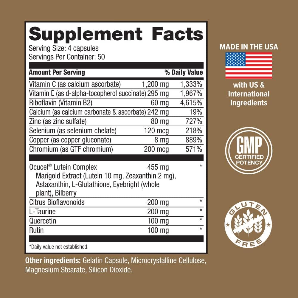 Optim 3 Hi-Health, Premier Formula for Ocular Nutrition, 200 Capsules, The Original Paul Harvey Eye Vitamin for Healthy Vision