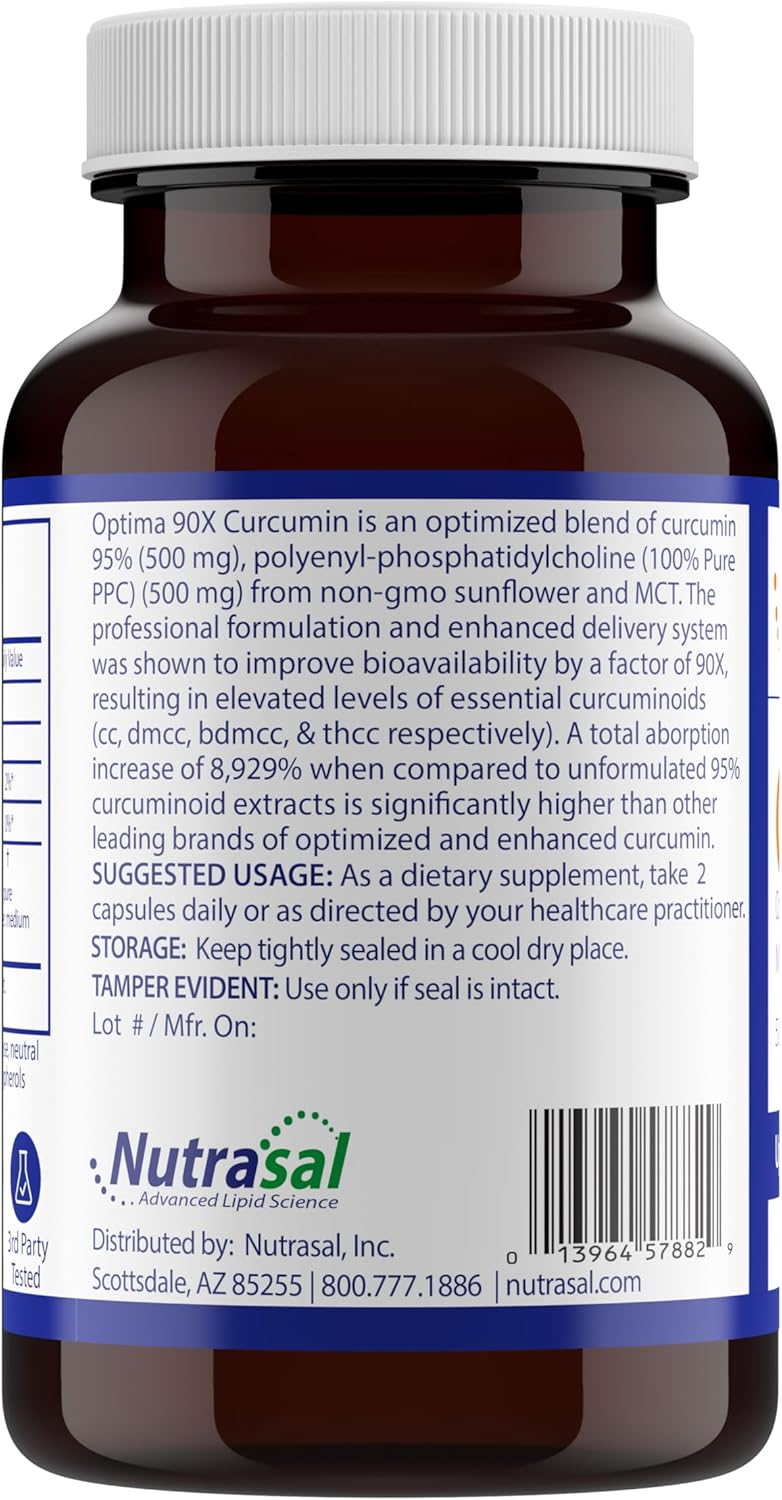 Optima 90X Curcumin by Nutrasal - High Potency Turmeric Supplement for Joint Support