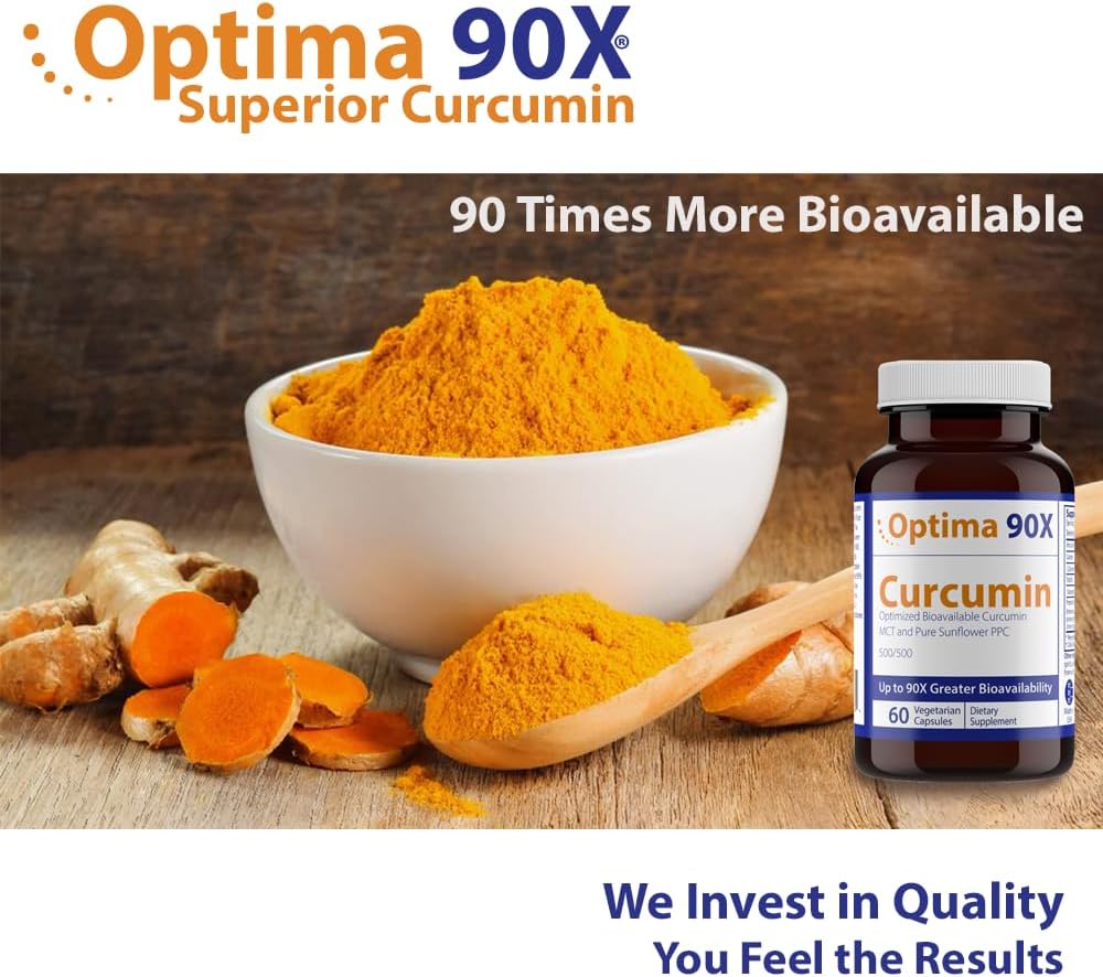 Optima 90X Curcumin by Nutrasal - High Potency Turmeric Supplement for Joint Support