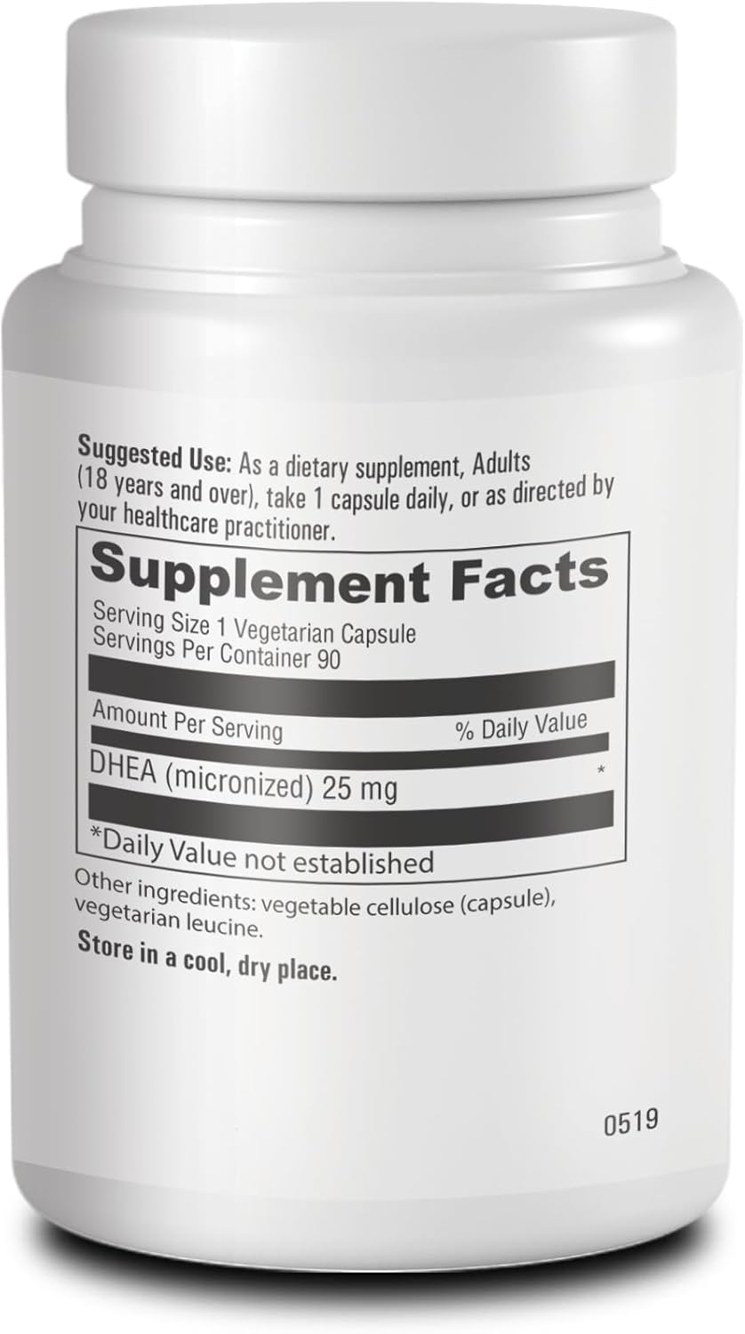 Optimal DHEA 25mg Supplement for Hormone Balance & Healthy Aging | Micronized for Better Absorption | Men & Women's Health Support