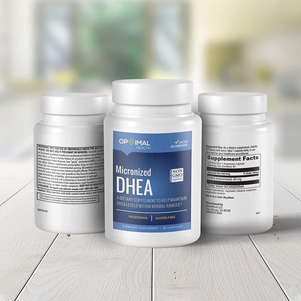 Optimal DHEA 25mg Supplement for Hormone Balance & Healthy Aging | Micronized for Better Absorption | Men & Women's Health Support