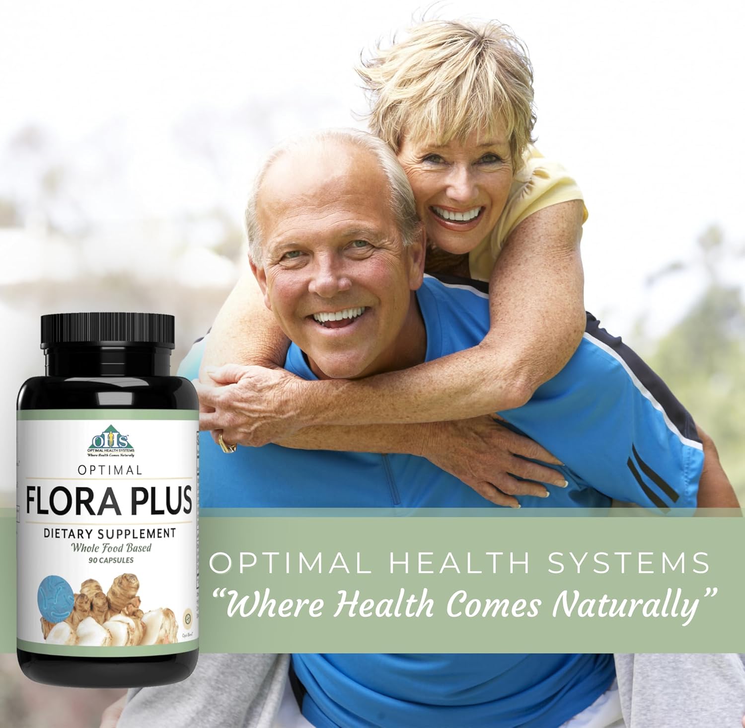 Optimal Health Systems Flora Plus Capsules - Enhanced Intestinal & Digestive Health Formula with 9 Patented Probiotics + Artichoke - 90 Count
