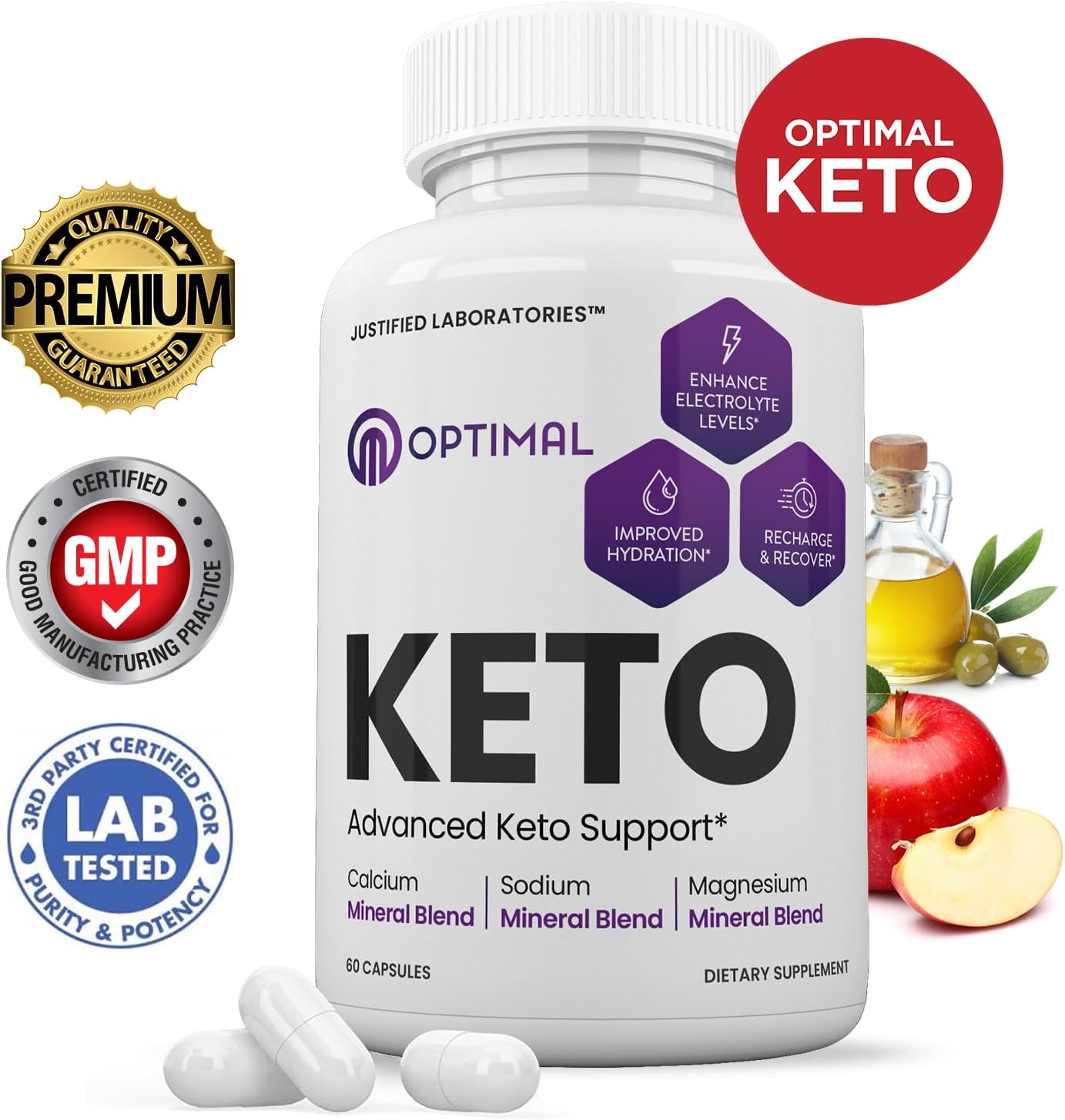 Optimal Keto Pills 1275MG with Apple Cider Vinegar & Green Tea Leaf - 60 Capsules - BoostGo Australia
