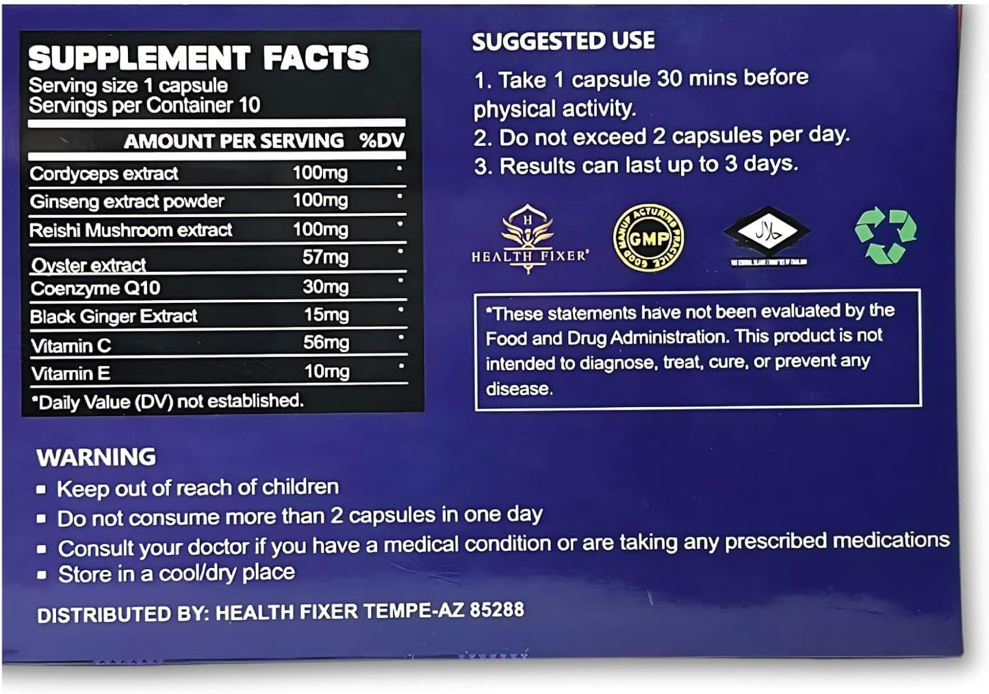 Optimaxus Health Fixer: Energy Support, Endurance, and Extra Strength - 10 Capsules