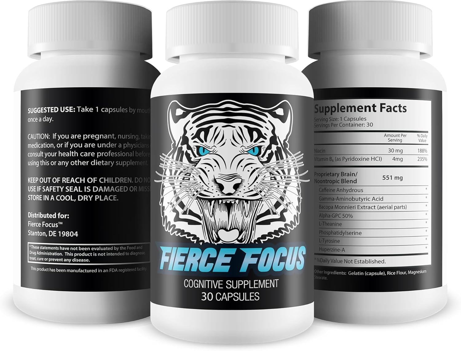 Optimize Brain Function: Memory, Focus & Clarity Formula - Natural Nootropic Supplement with DMAE - 30 Capsules