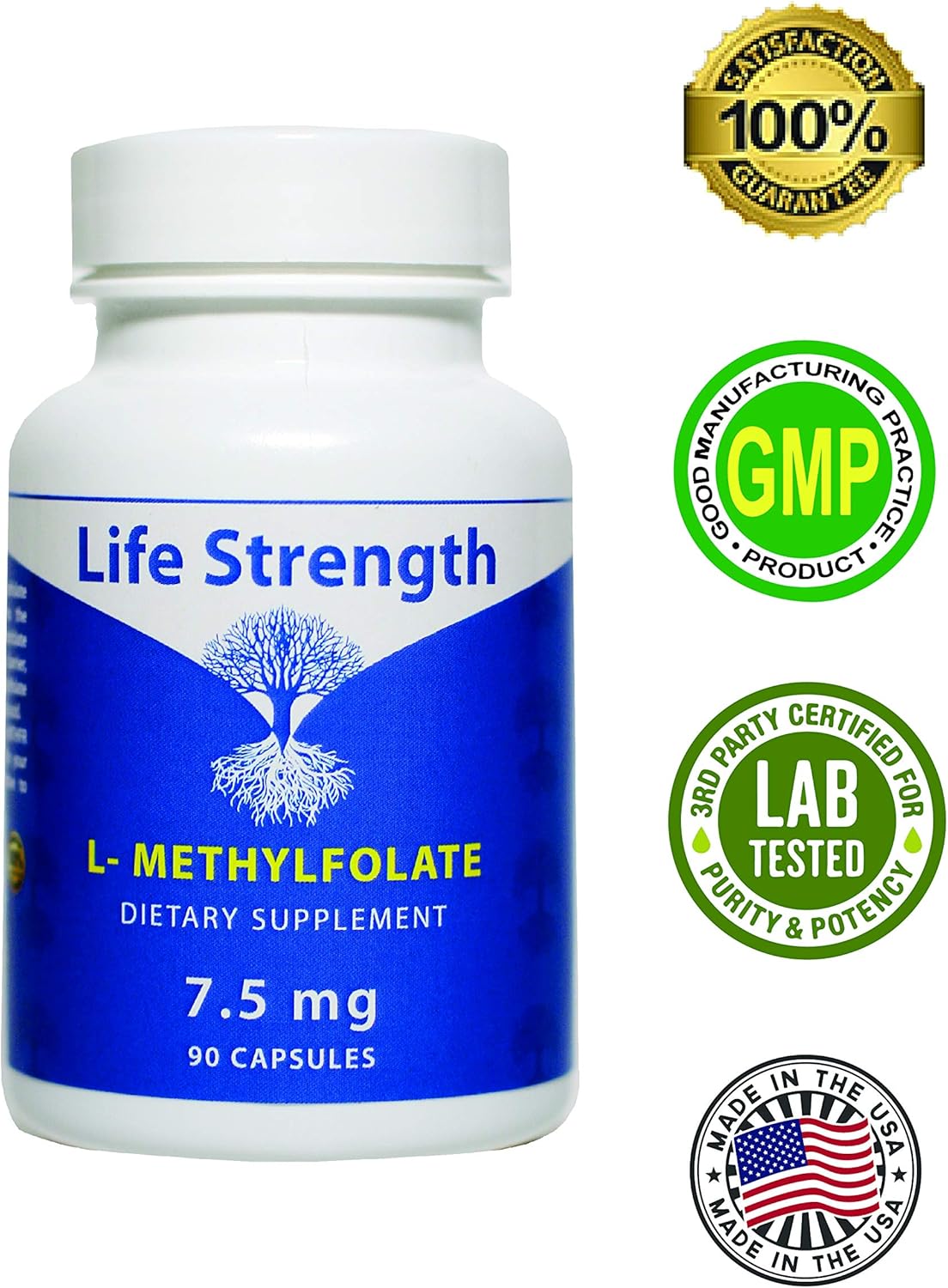 Optimized L-Methylfolate 7.5 MG Supplement for Mood and Immune Support - 90 Capsules, Non-GMO & Gluten-Free - BoostGo Australia