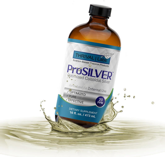 Optimized ProSILVER Blue Label 20 PPM Colloidal Silver Liquid (16oz) for Immune Support - Thrival Labs