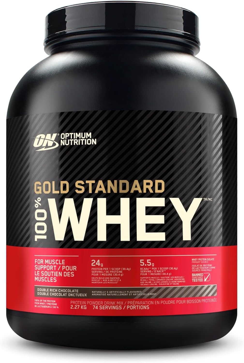 Optimum Nutrition 100% Whey Gold Chocolate 5lb Protein Powder for Muscle Recovery and Growth